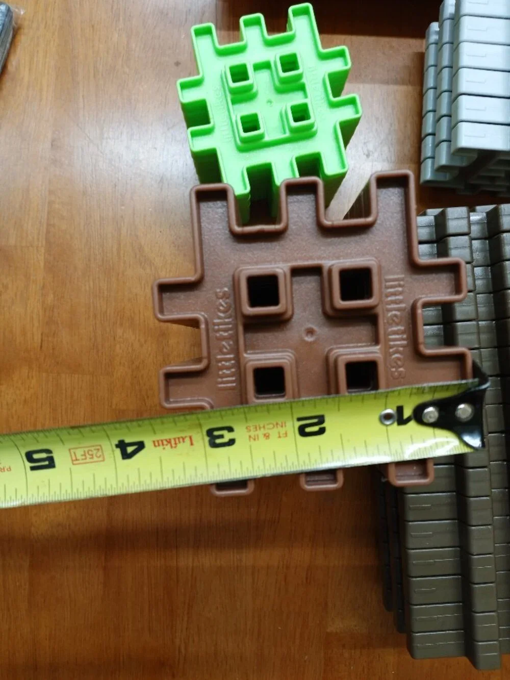 Little Tikes Waffle Blocks Building Block Lot Green Brown Grey Red